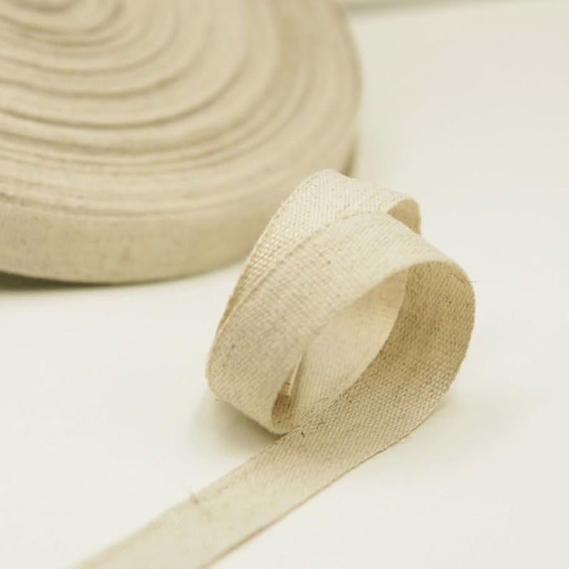 Cotton Linen Eccentric Belt 4cm x 1m Plain Weave Rolled Edge Strip for DIY Sewing - Image 4